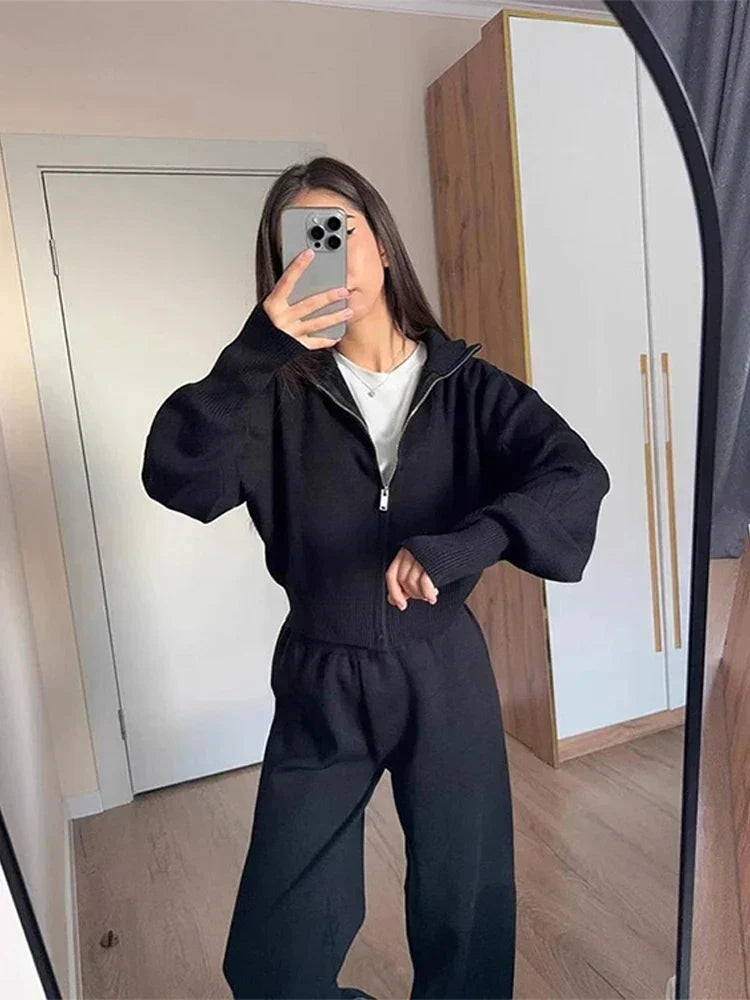 Juliette stand-collar jacket and trouser set, view 6