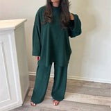 Sharon corduroy two-piece set in Green, view 5