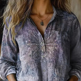 Hayden Delanova floral lapel blouse in Purple, view 10