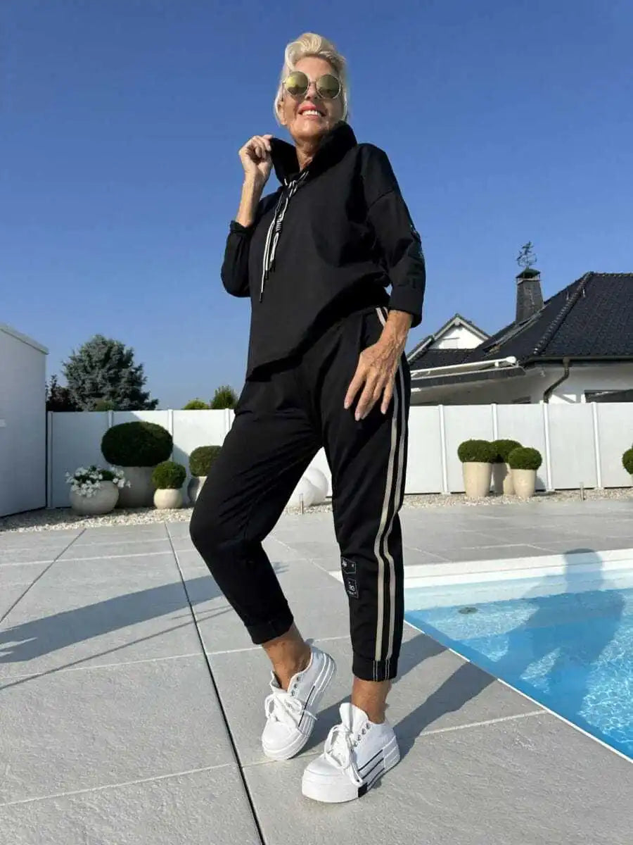 Olyra two-piece hoodie and jogger set in Black, view 4
