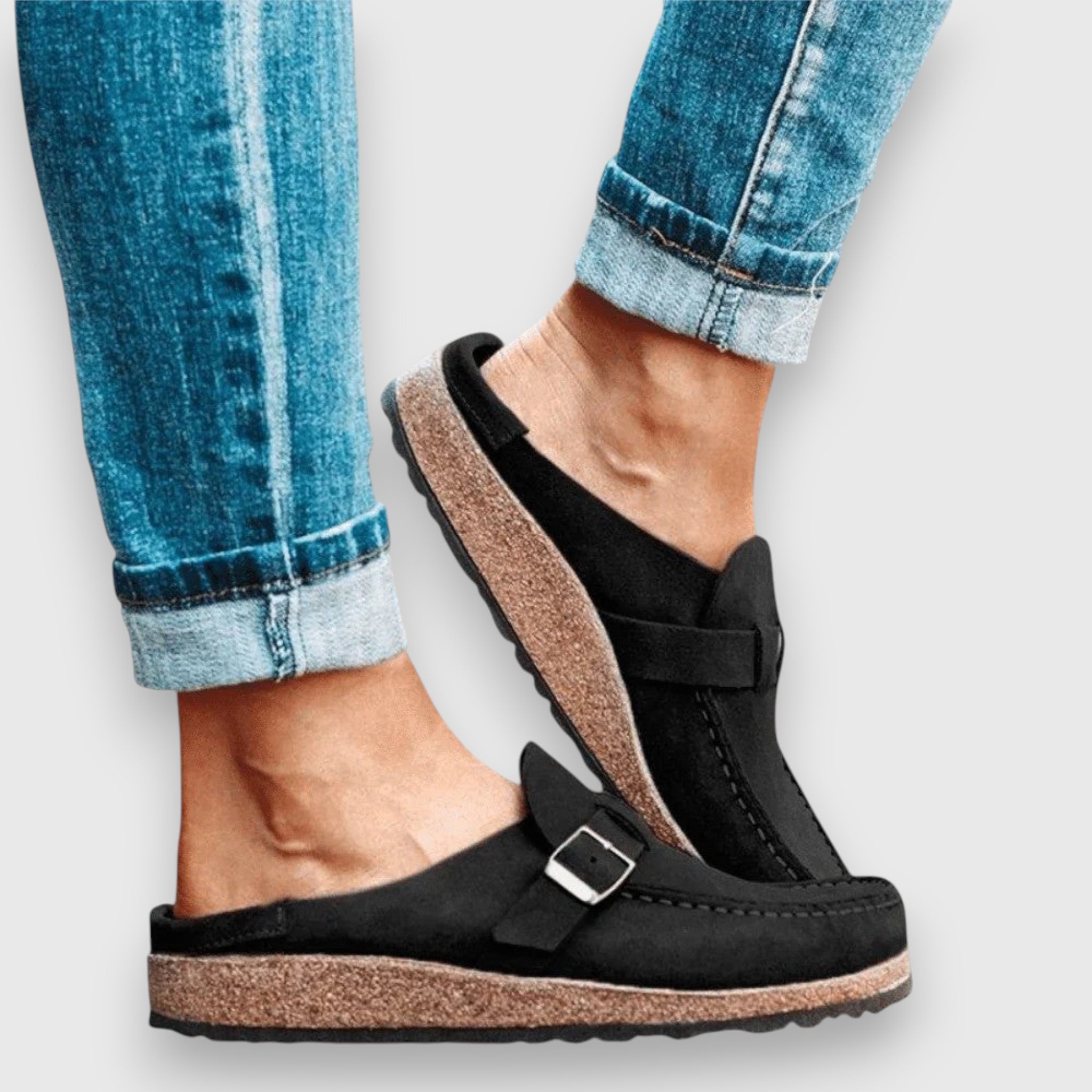 Faybia Comfortable Clog Sandals in Black, view 9