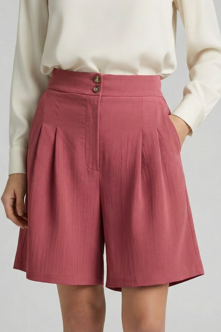 Tailored high waist pleated shorts, view 16