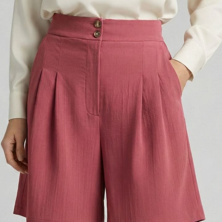 Tailored high waist pleated shorts, view 16