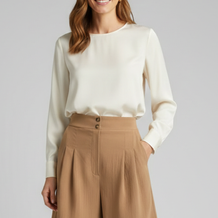 Tailored high waist pleated shorts, front view
