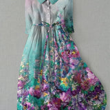 Sara floral print dress in Multicolour, front view