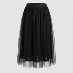 Layered tulle midi skirt, view 4