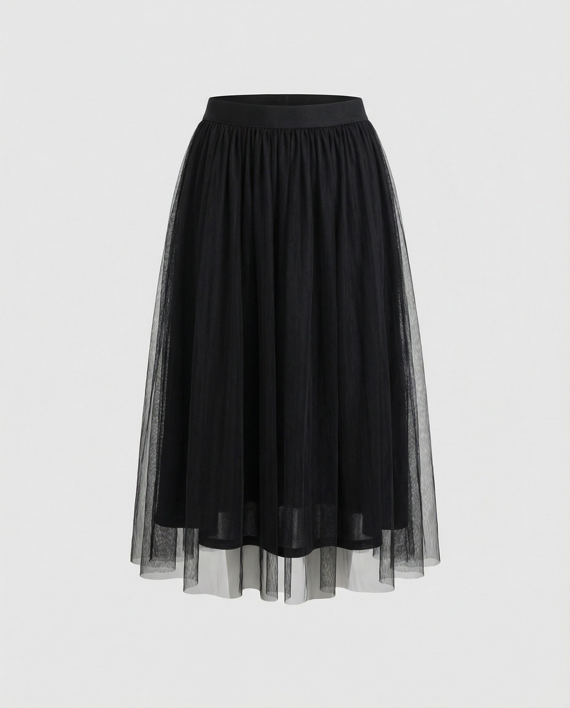 Layered tulle midi skirt, view 4