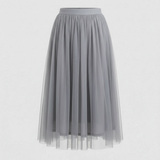 Layered tulle midi skirt in Grey, view 6