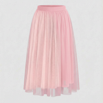 Layered tulle midi skirt in Pink, view 7