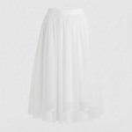 Layered tulle midi skirt in White, view 8