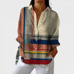 Natalie artistic pattern blouse in Multicolour, front view
