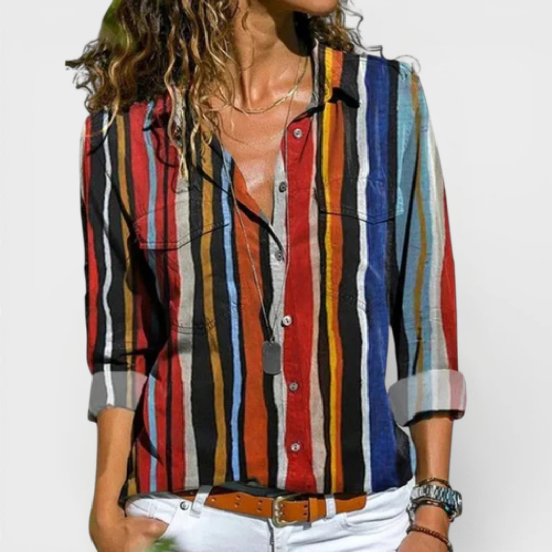 Nadienne striped blouse, front view