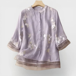 Nicole embroidered cotton blouse, front view
