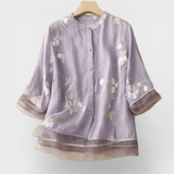 Nicole embroidered cotton blouse, front view