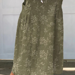 Vintage floral maxi skirt with pockets in Green, view 2