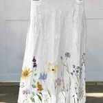 Sophie wildflower hem maxi skirt in White, front view