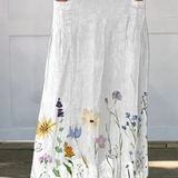 Sophie wildflower hem maxi skirt in White, front view