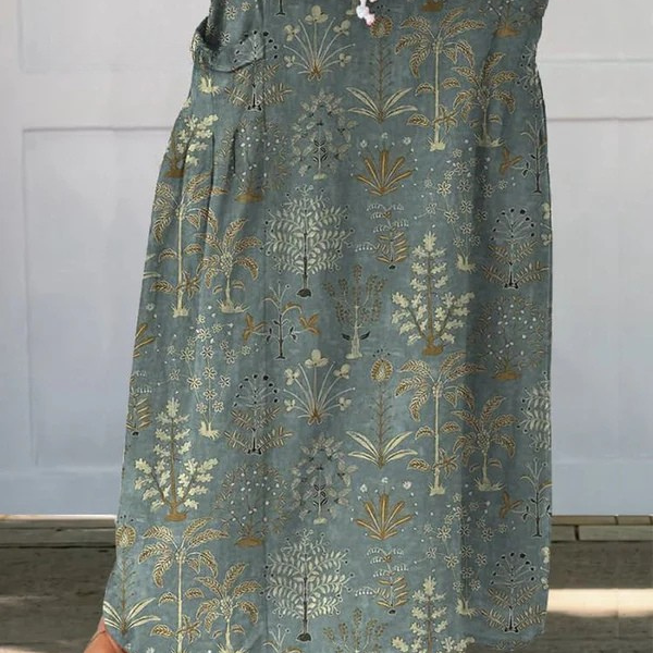 Forest print skirt with pockets in Multicolour, front view