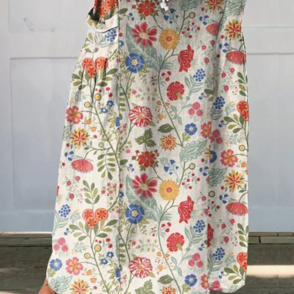 Charlotte floral print maxi skirt in Multicolour, front view
