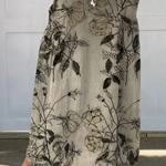 Lotte botanical sketch maxi skirt in Khaki, front view