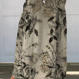 Lotte botanical sketch maxi skirt in Khaki, front view