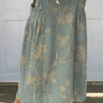 Retro floral skirt with elastic waistband in Green, view 3