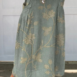 Retro floral skirt with elastic waistband in Green, view 3