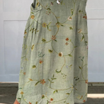 Luise floral vine maxi skirt in Sage Green, front view