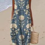 Belle boho floral sleeveless midi dress in Multicolour, front view