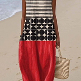 Jane colourblock midi dress in Multicolour, front view