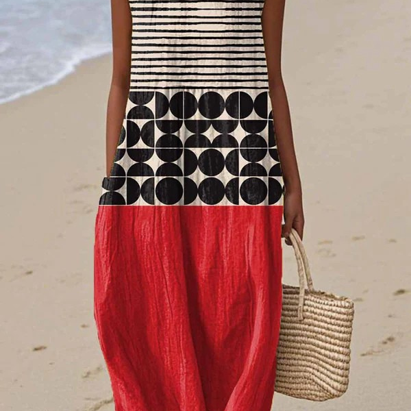Florence colour block midi dress, front view