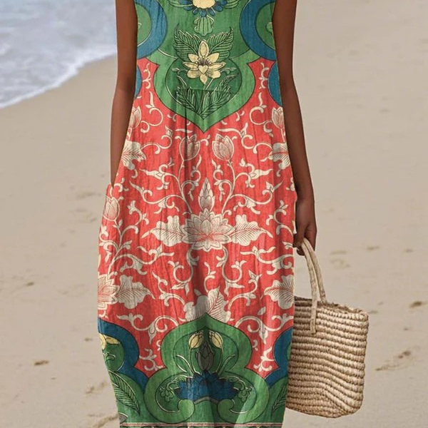 Wren bohemian multicolour midi dress, front view