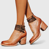 Janelis Block Heel Shoes in Brown, view 7