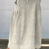 Vintage floral linen skirt with pockets in Multicolour, front view
