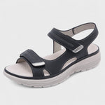 Simona orthopaedic sandals in Black, front view