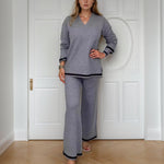 Ivora jersey comfort set with contrast trim in Grey, view 4