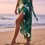 Botanical print maxi wrap skirt in Green, view 6