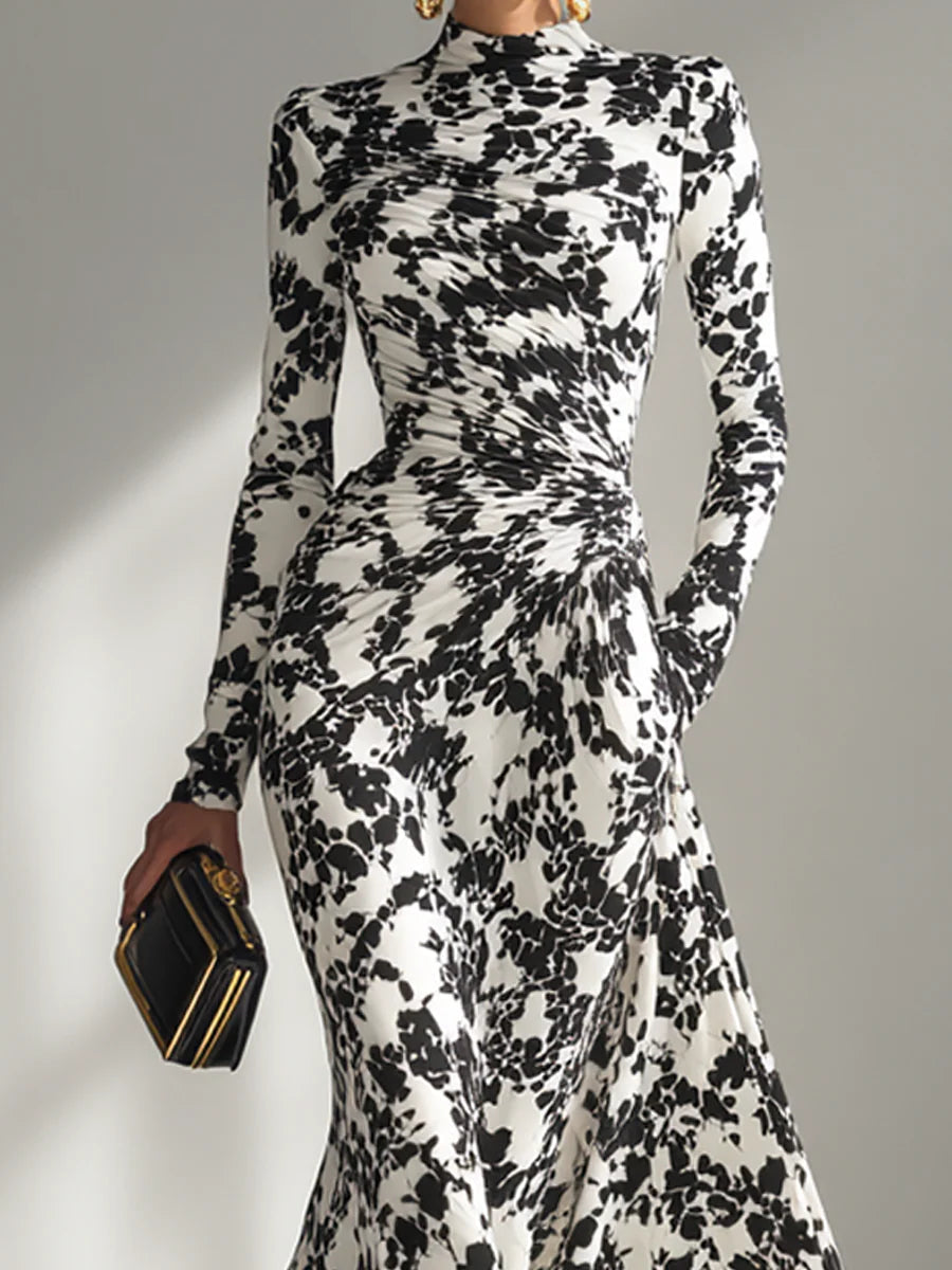 Nikita black and white floral maxi dress, view 2