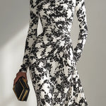 Nikita black and white floral maxi dress, view 2
