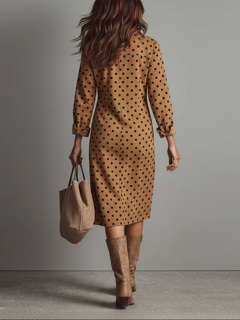 Claudia Polka Dot Midi Dress, view 3