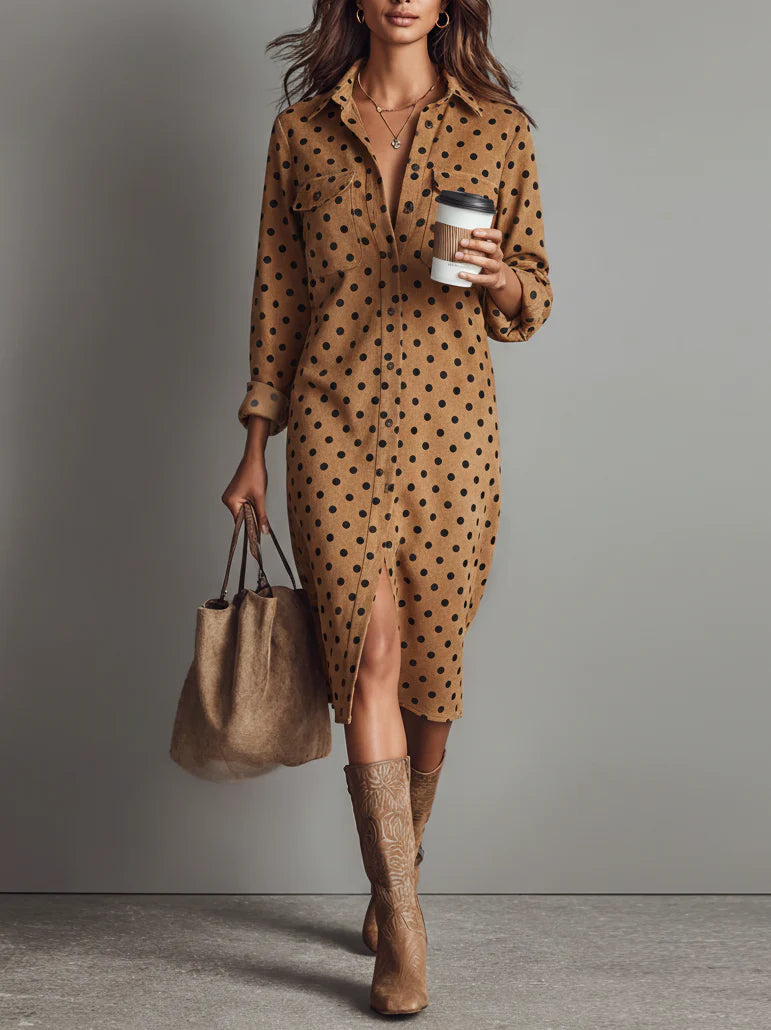 Claudia Polka Dot Midi Dress, view 2