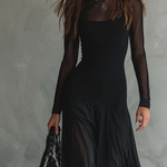 Tilda black loose maxi dress, view 2