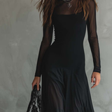 Tilda black loose maxi dress, view 2