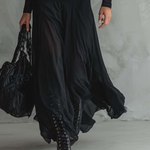 Tilda black loose maxi dress, view 3