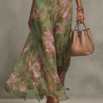 Serena green floral halterneck maxi dress, view 4