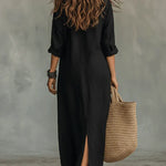 Savenora elegant shirt collar maxi dress, view 3