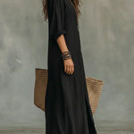Savenora elegant shirt collar maxi dress, view 2