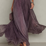 Flavia purple keyhole neck long dress, view 5