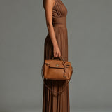 Zsofia Brown Pleated Jumpsuit, view 2