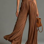 Zsofia Brown Pleated Jumpsuit, view 5